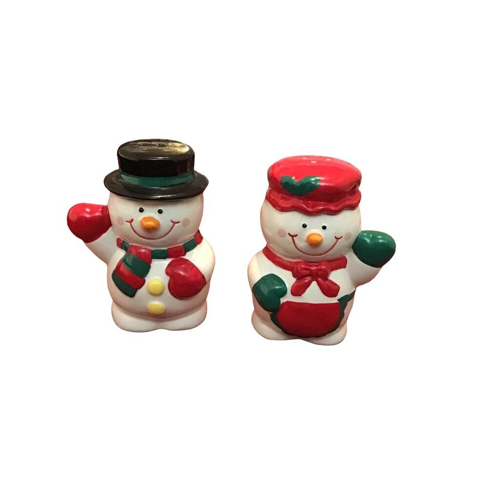 Vintage Russ Christmas Winter Snowman Salt andPepper Shakers